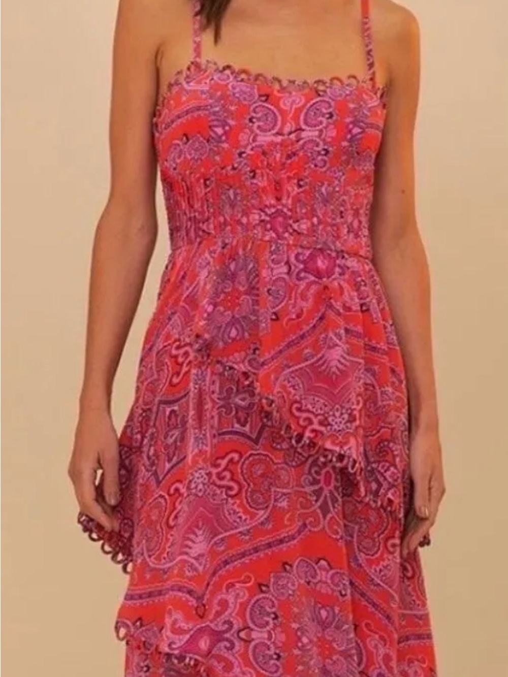 Farm Rio Red Paisley Dress